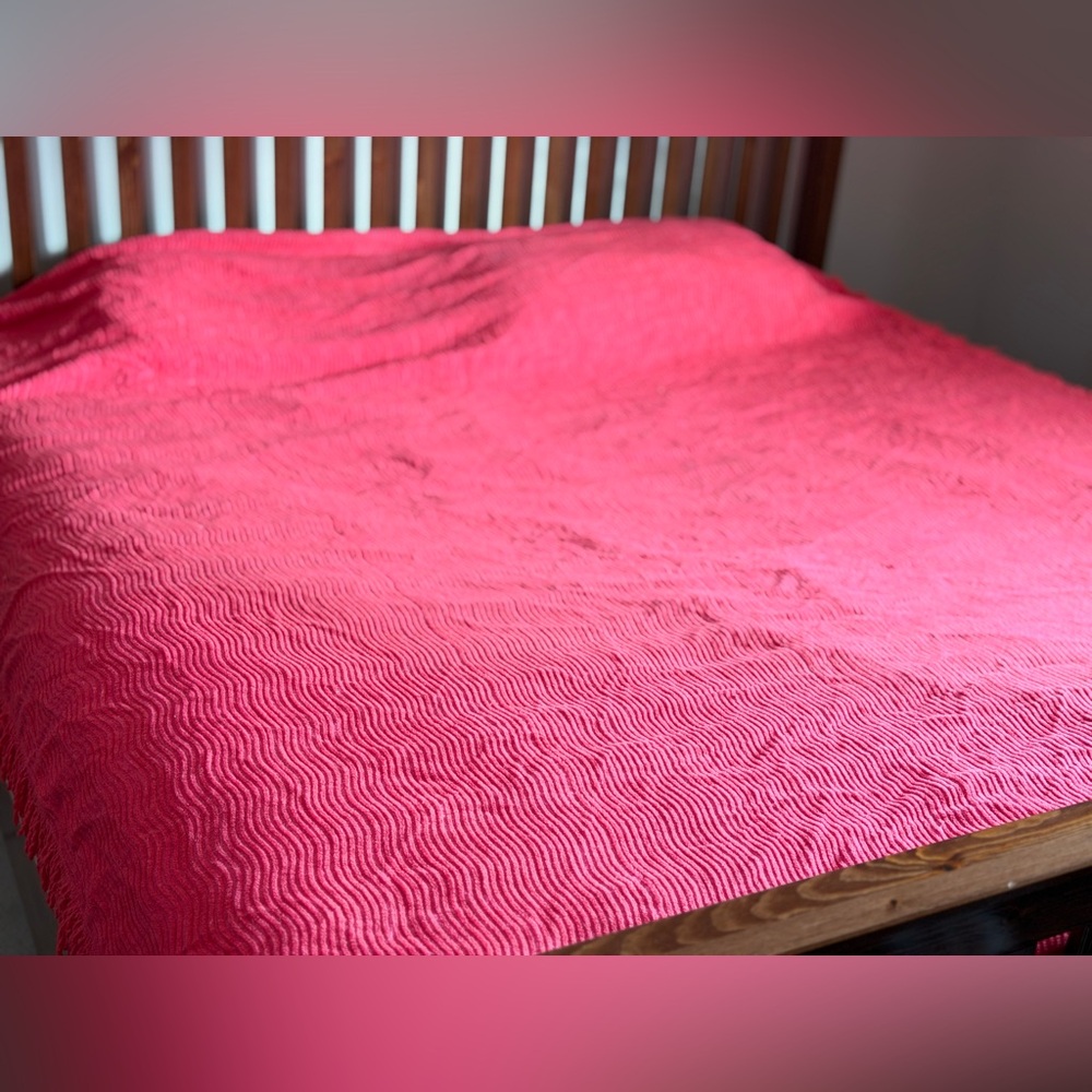 Vintage Pink Chenille Bedspread